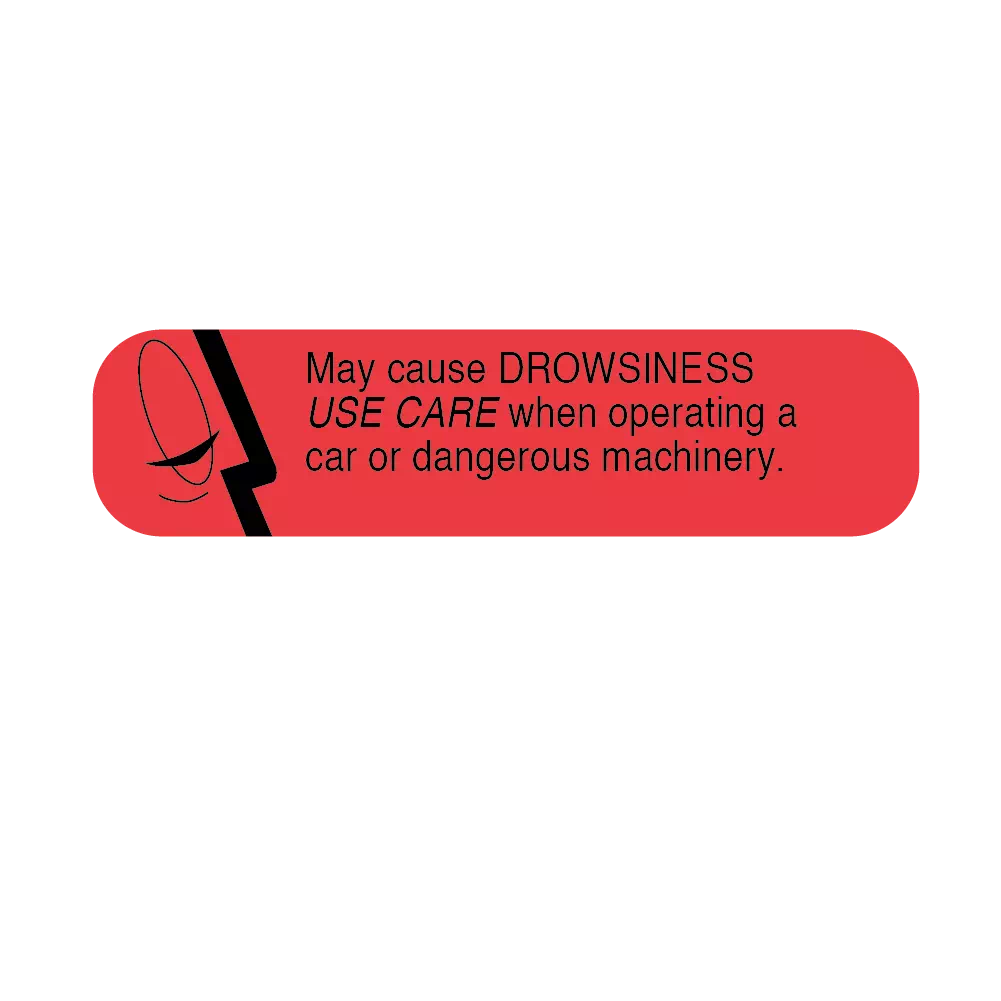 Auxiliary Label, May Cause Drowsiness/Use Care