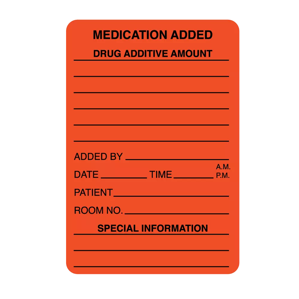 Label, Medication Added Drug Additive Amount