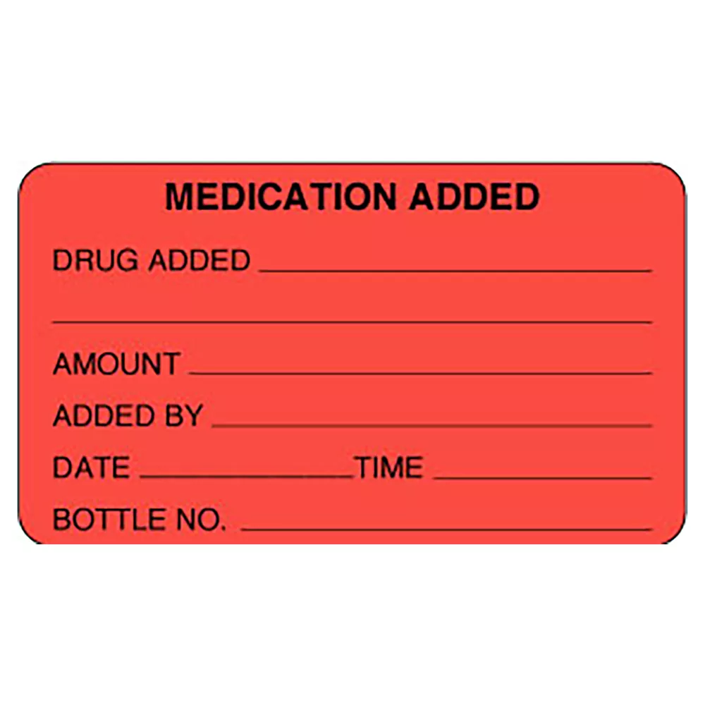 Label, Medication Added Drug Added, Amount, Added By