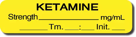 Label, Ketamine Strength mg/mL Tm.__:__Init.__