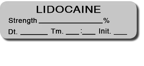 Label, Lidocaine Strength %, DTI