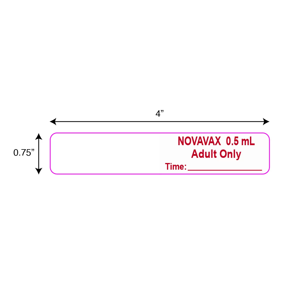 Syringe Flag Novavax 0.5mL Adult Only Time:__