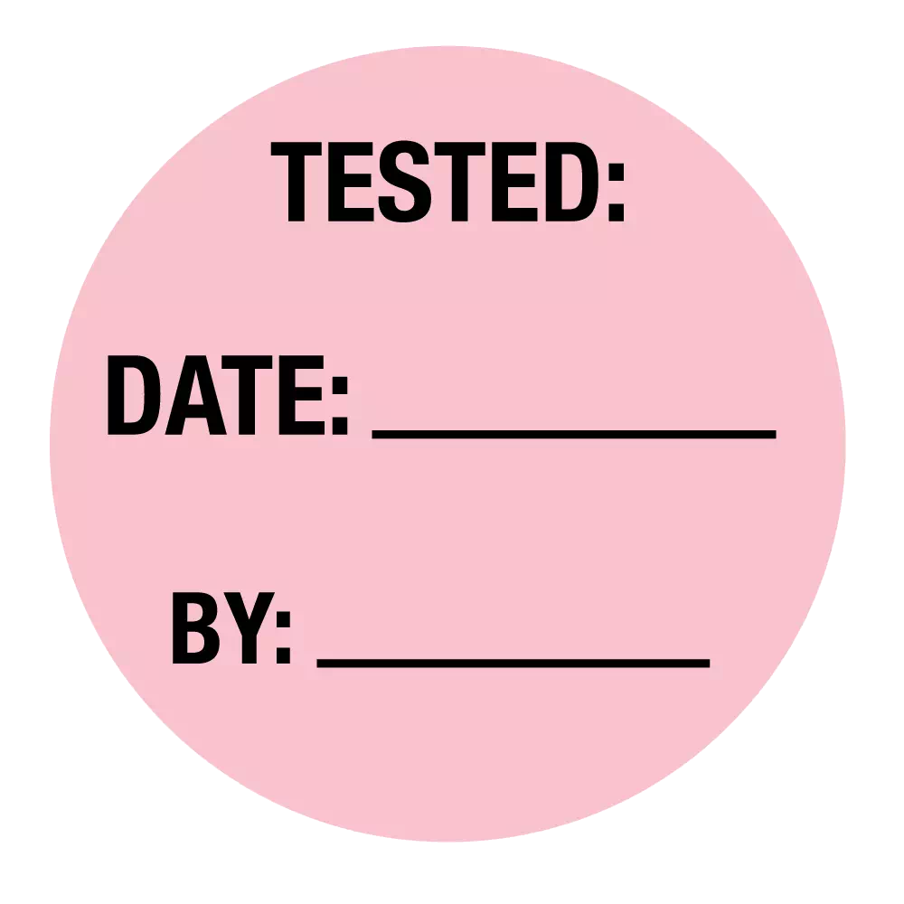 TESTED LABEL - 1" X 1" CIRCLE-PINK