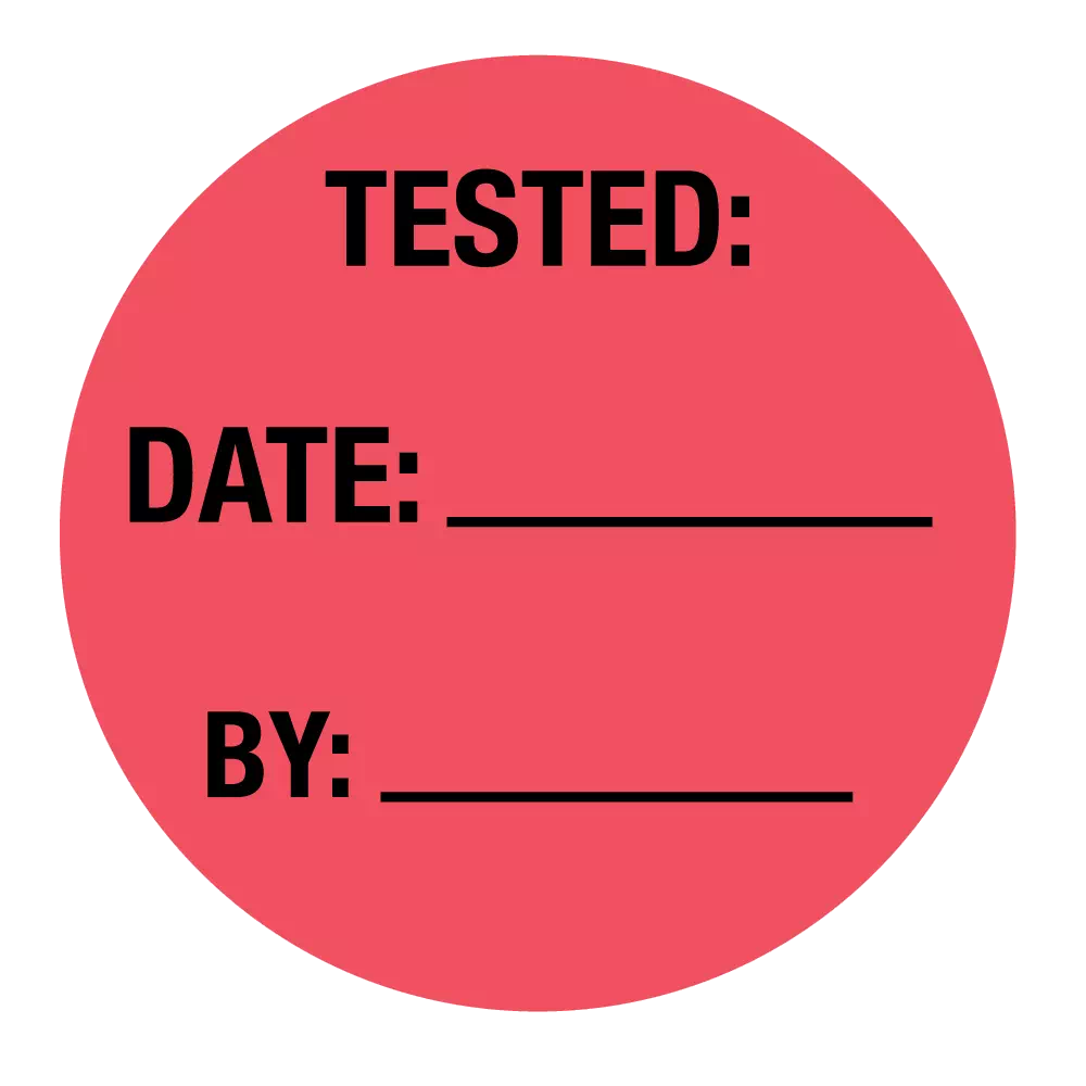 TESTED LABEL - 1" X 1" CIRCLE-RED