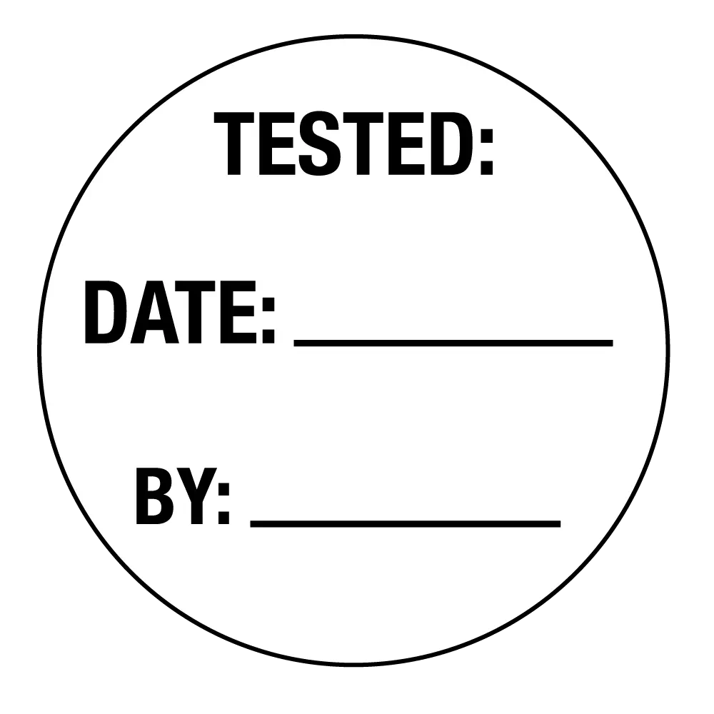 TESTED LABEL - 1" X 1" CIRCLE-WHITE