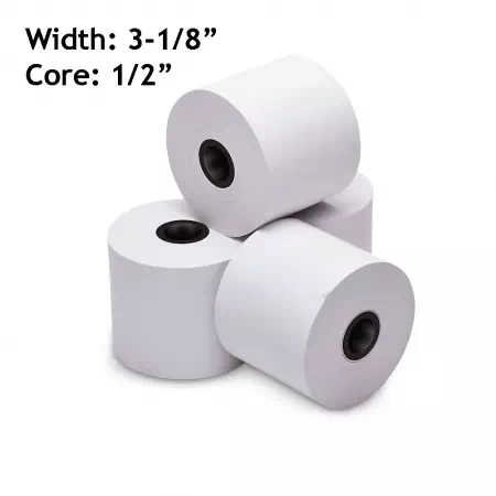 Thermal Paper Rolls (50) -  3-1/8&#34;, 1/2 Core