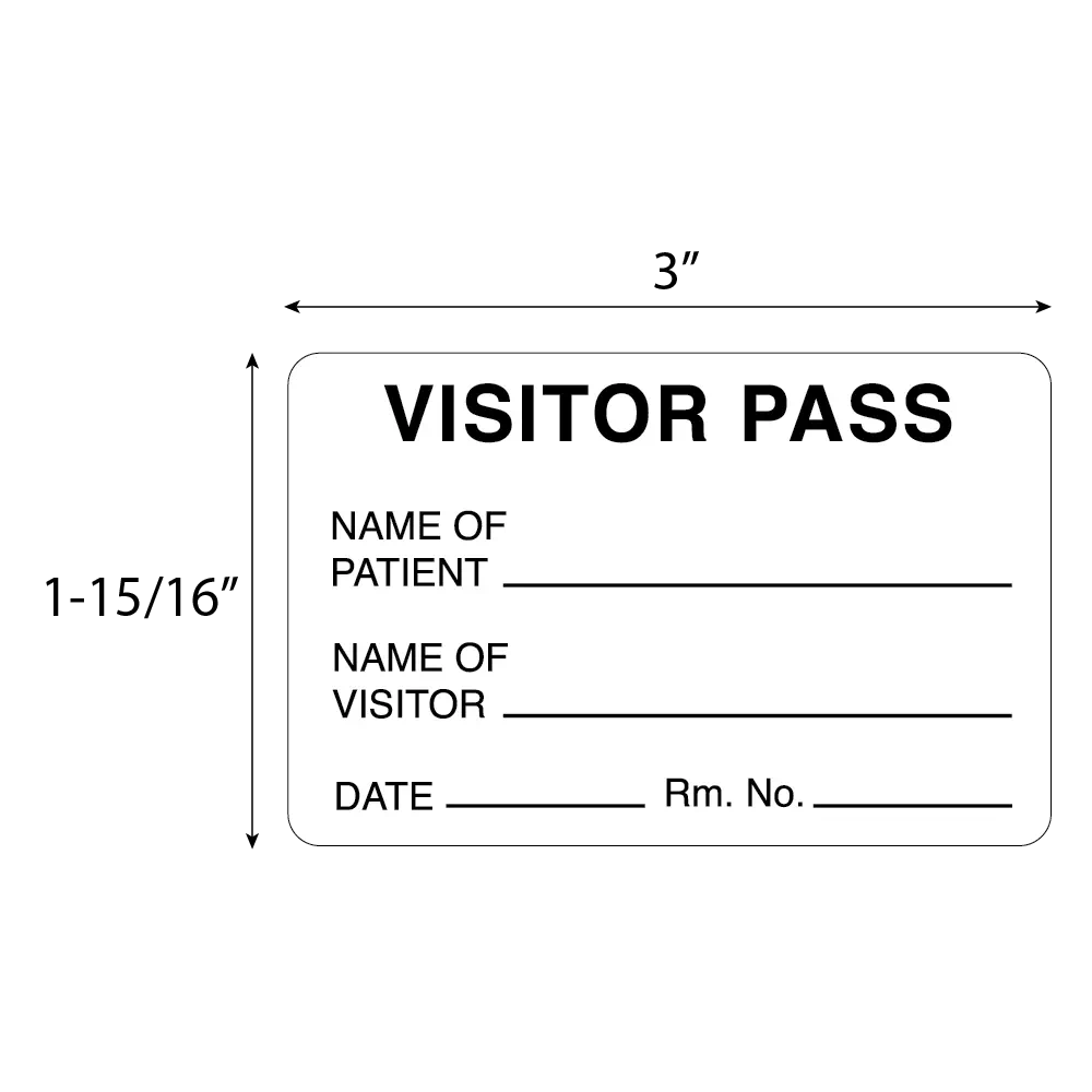 Visitor Pass - Name Of Patient/Visitor