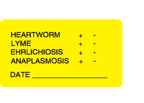 Label, Heartworm/Lyme Labels 1-5/8" x 7/8"