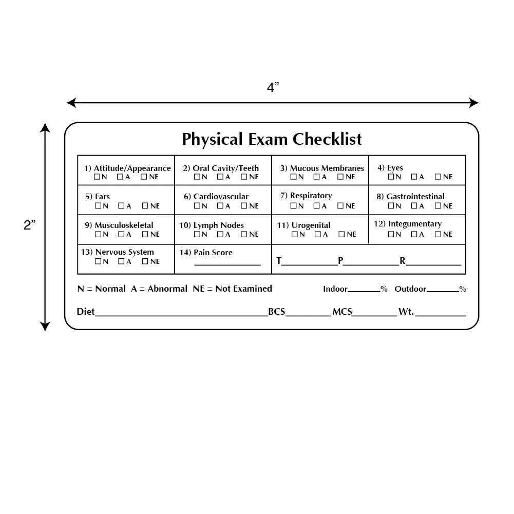 Label, Physical Exam Checklist