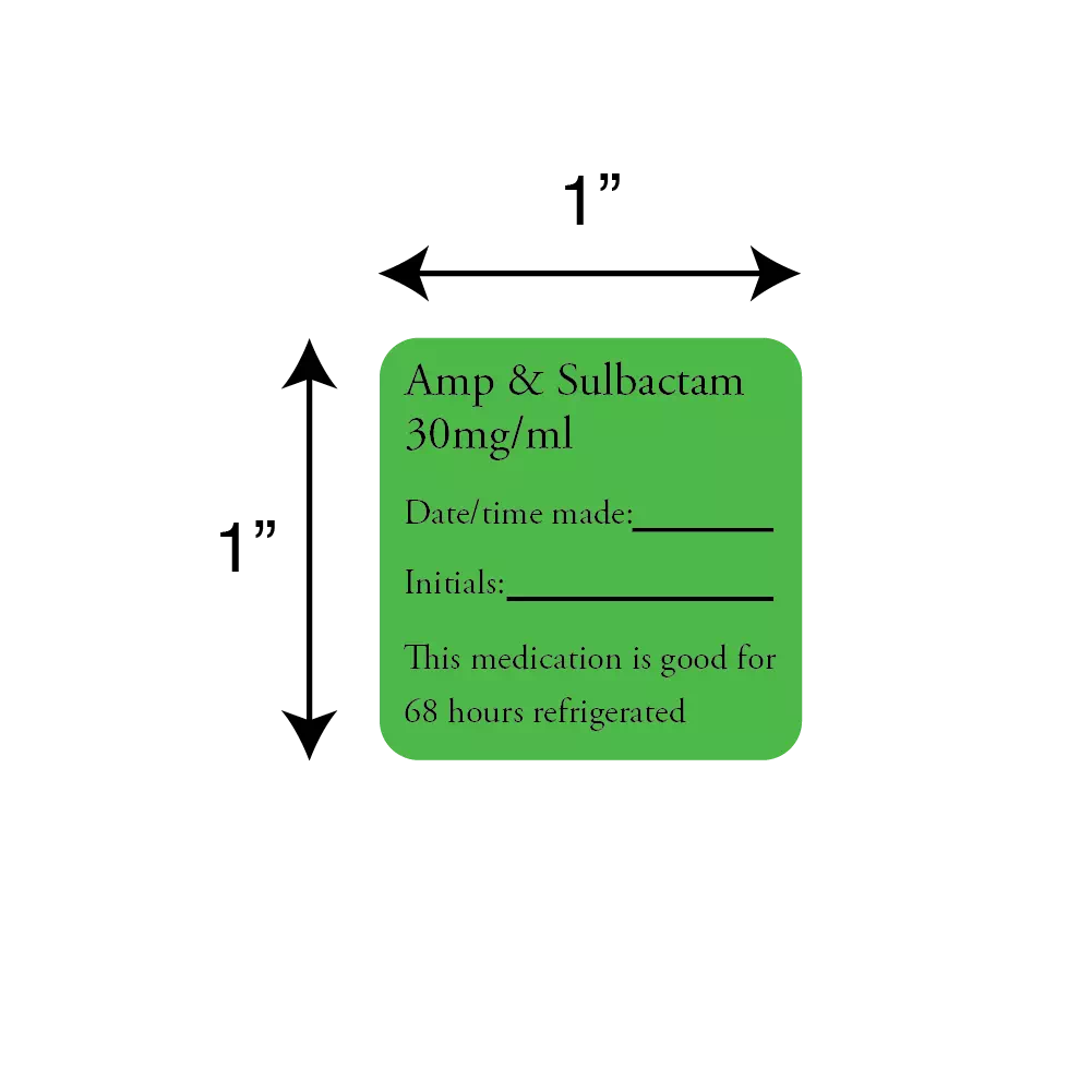 Label, Ampicillin + Sulbactam 30mg/ml
