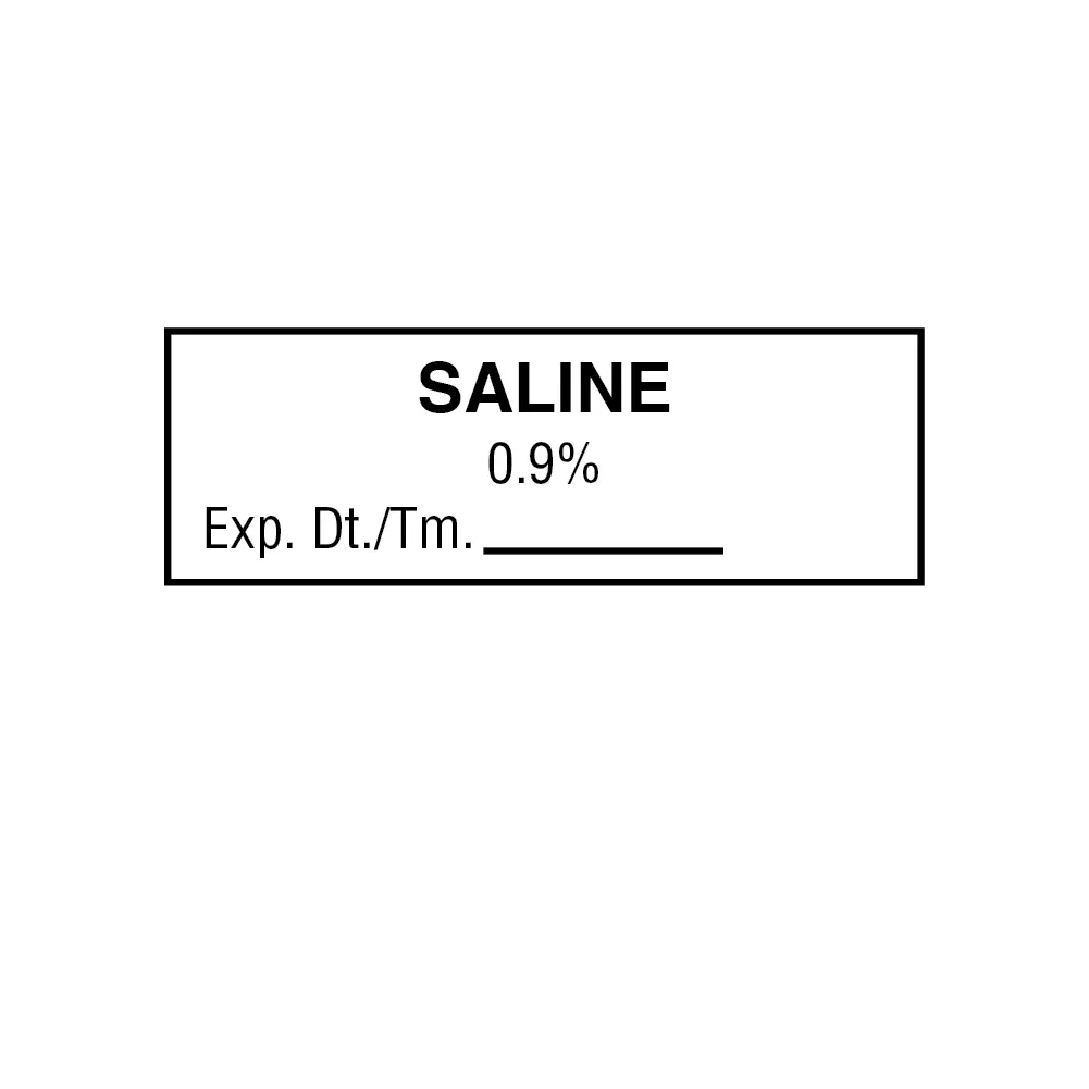 Tape, Saline Flush, 0.9%, Exp. DT