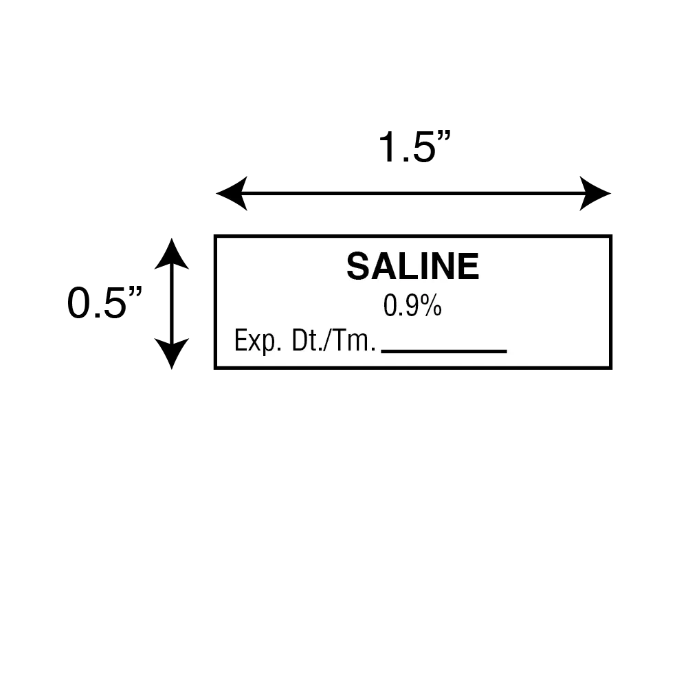 Tape, Saline Flush, 0.9%, Exp. DT