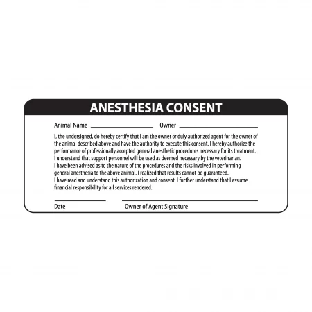 Label, Anesthesia Consent