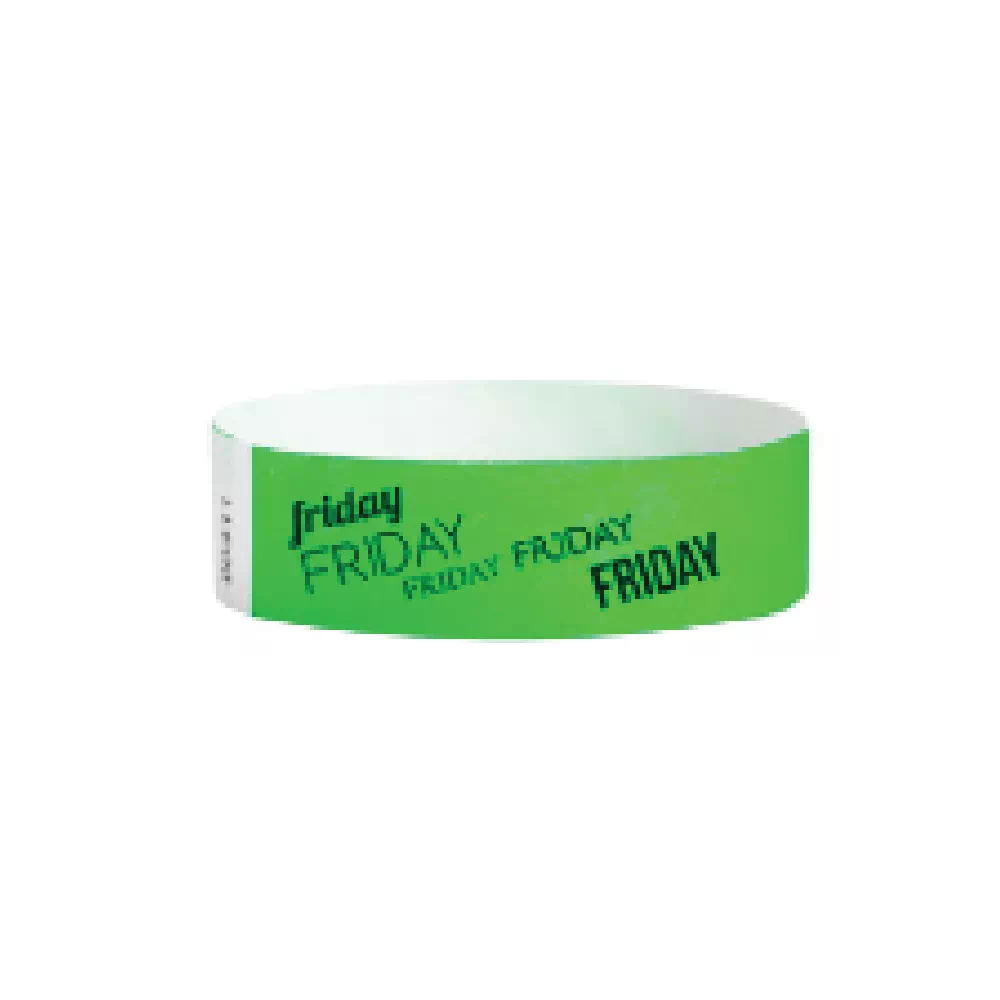 3/4" Days of the Week Tyvek Wristbands - FRIDAY