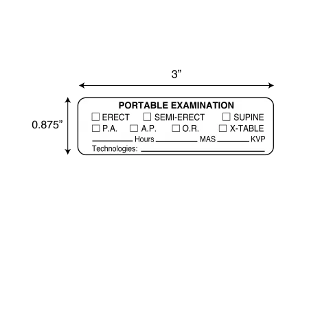 7/8" x 3" White Portable Examination Label