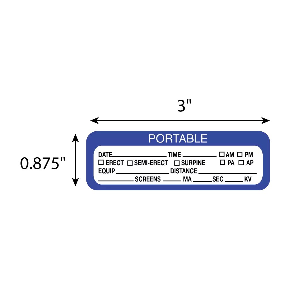 Portable Exam Labels - Date Time AM PM