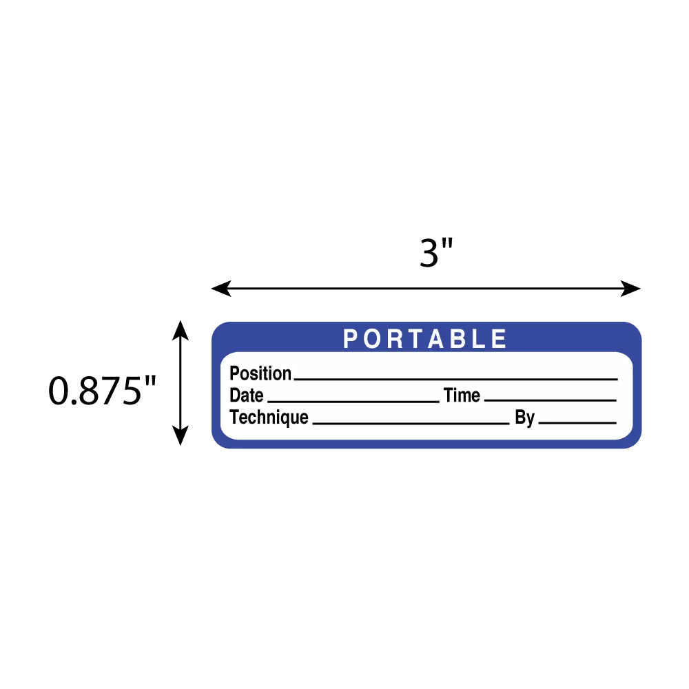 Portable Exam Labels - Position Date Time