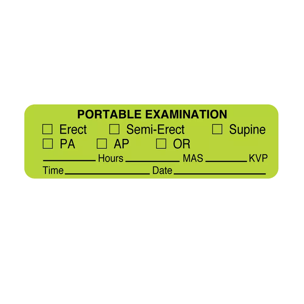 Green Portable Exam 7/8&#34;x 3&#34; Label