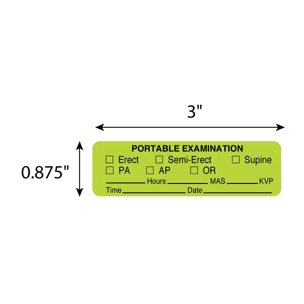 Green Portable Exam 7/8"x 3" Label