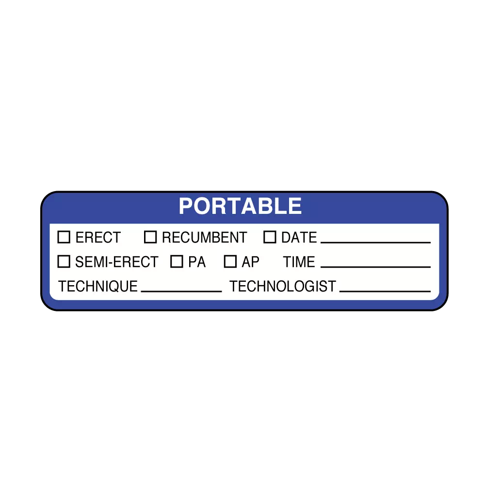 Portable Exam Labels - Erect Recumbent Date