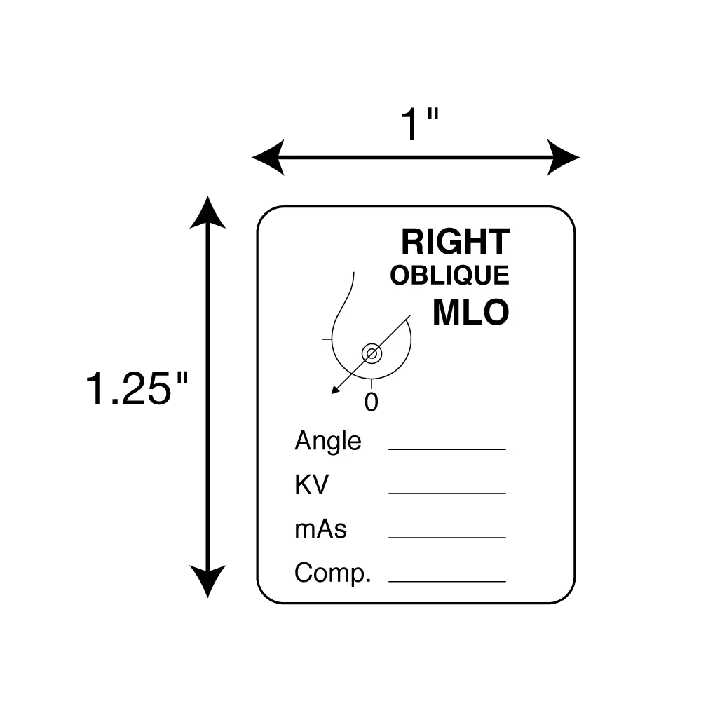 Mammography Labels - Right Oblique MLO